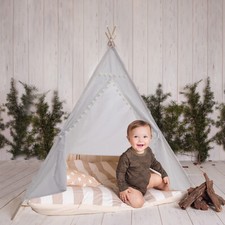 55 x 55 x 57.8 inch Portable Teepee Tent Kids Tent Large Tipi Play House