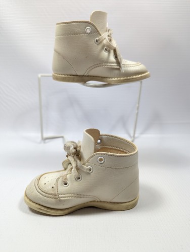 Vintage White Leather Baby Walking Shoes - Picture 6 of 8