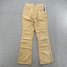 Vintage Faux Suede Velour High Waisted Rise Flared Leg Pants in Size 7 NEW