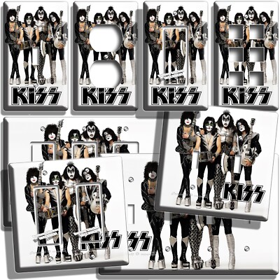 DECORATED KISS GLAM ROCK BAND INSPIRED HD LIGHT SWITCH OUTLET PLATE MUSIC STUDIO