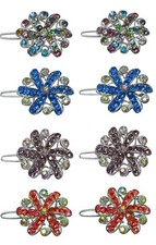 Set of 4 Prs 2 Ea 4 Colors Medallion Snap Clips for Thin Hair Women Girls1719mS