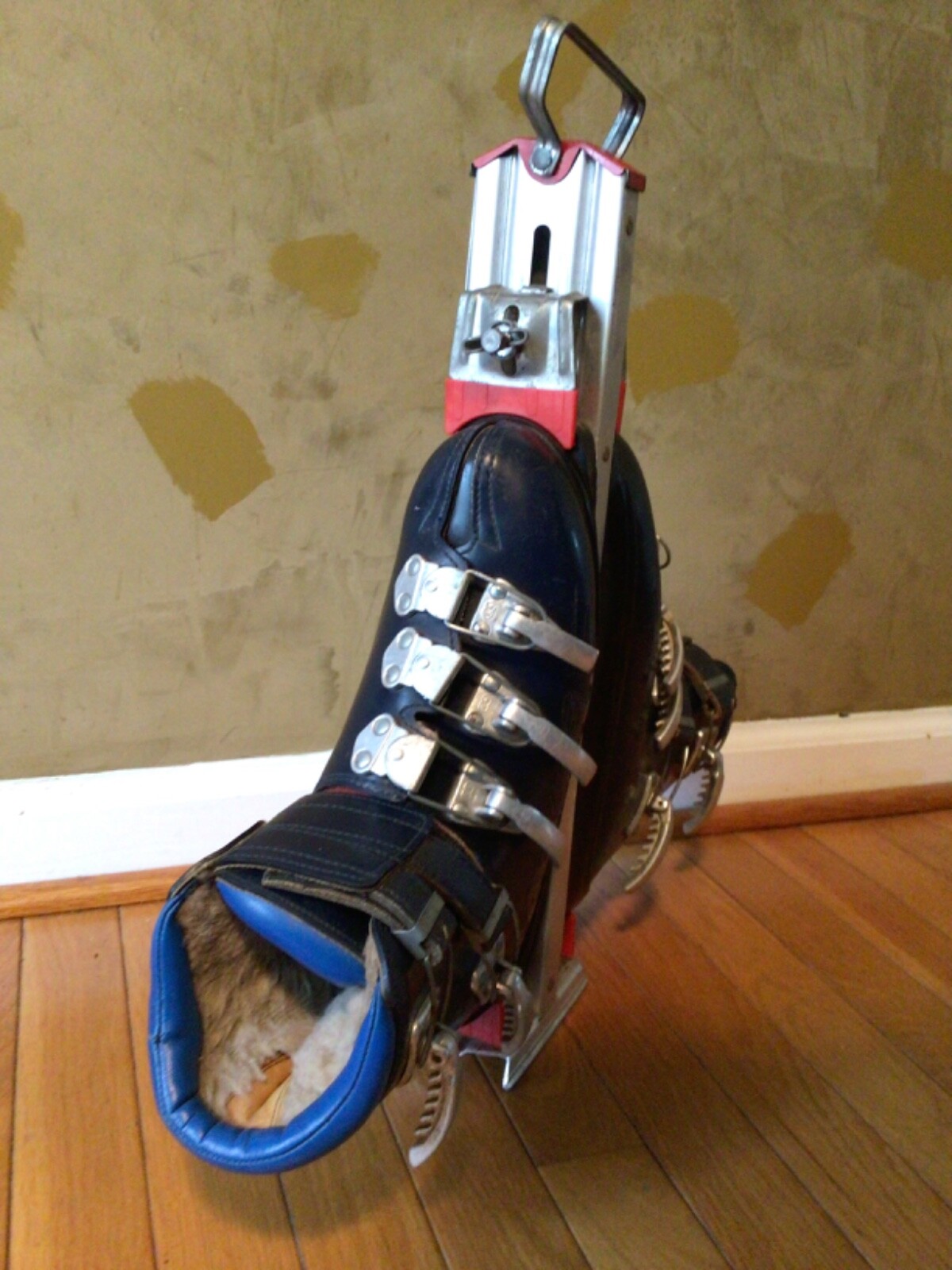 SALOMON Stivali da sci vintage Rieker Germania in pelle fibbie in metallo con portasciugatura