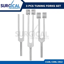 3 Pcs Tuning Fork Set ENT Surgical Instruments Exam Diagnostic Tool German Grade