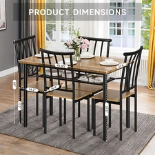 5 Piece Dining Table Set for 4 Kitchen Table and Chairs for Kitchen Dining Room
