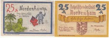 *2 x NOTGELD*Stadt Nordenham*2 x 25 Pfennig*gültig bis 31.12.1922*