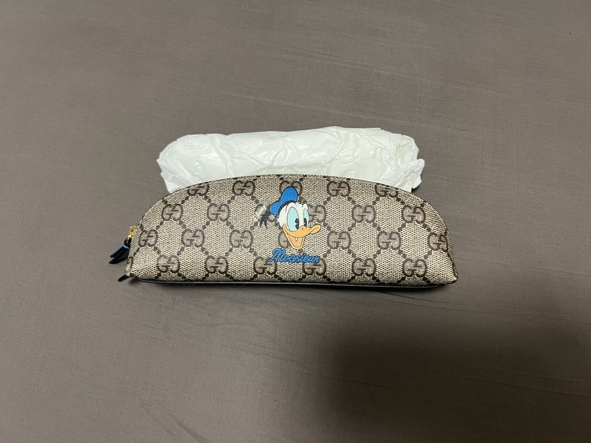 New Gucci Zipper Pencil Case Gucci x Disney Donald Duck Zipper