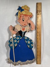 VTG 1950s Dolly Toy Co Mother Goose Pin-Ups Little Bo Peep Nursery Decor