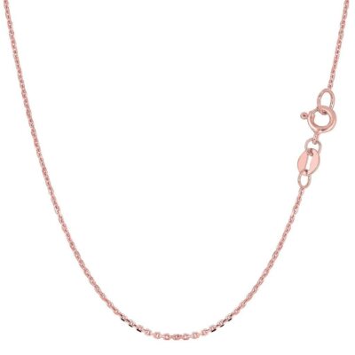 14K massiv Gold Kabel Gliederkette / Halskette, 0,7 mm dünn zierlich hochglanzpoliert