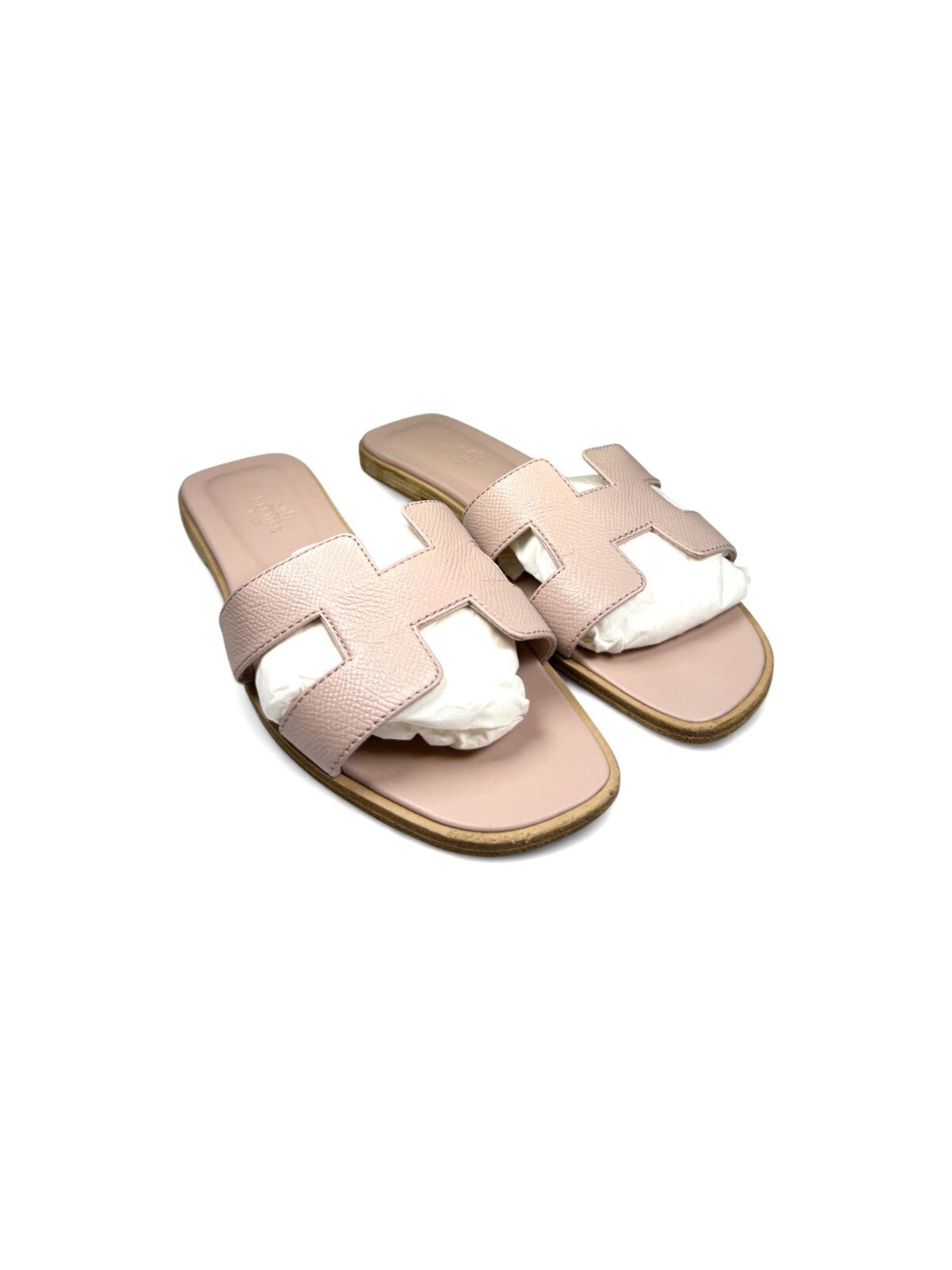 Hermès Pink Ceramic Oran H Sandals Size 36.5 Retail $814