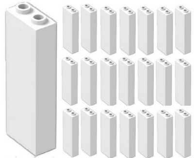  LEGO 25x New 1x2x5 White Bricks Column Pillar Wall Support Beams Castle Tower