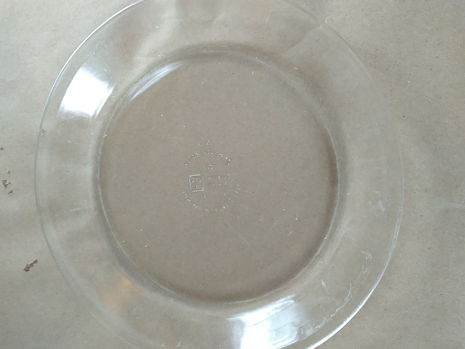 Vintage Anchor Hocking Fire King Clear Glass Pie Plate Baking Dish 10