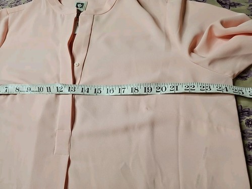 Anne Klein cherry blossom blouse Size US 0X, UK 18 Long sleeve Polyester - Picture 8 of 10