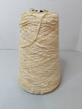 Silk City Fibers Rayon Cone Yarn Chenille Luxury 1300 YPP Cone Cream 10.9oz