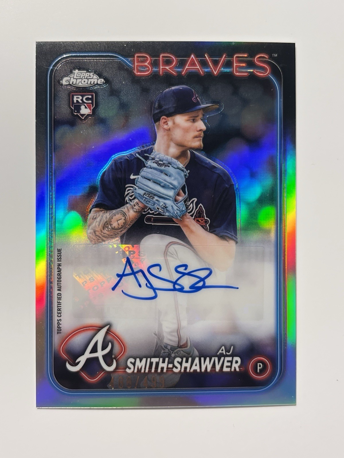 2024 Topps Chrome Update AJ Smith-Shawver RC Refractor Auto /499 #AC-AS