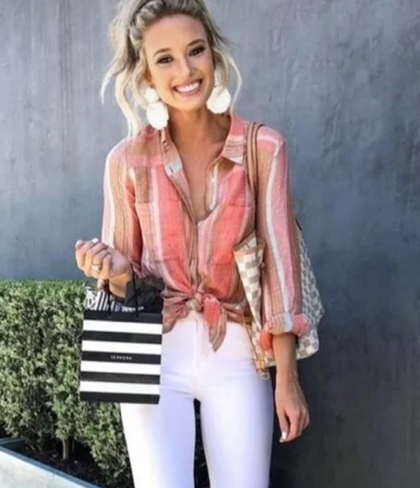 ALTRA Camicia blusa Maeve Anthropologie Calipatria a righe metalliche con bottoni 2 213