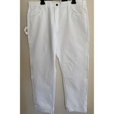 Dickies Men's 38 Painter Utility Pants White Relaxed Hammer Loops Tool Pockets