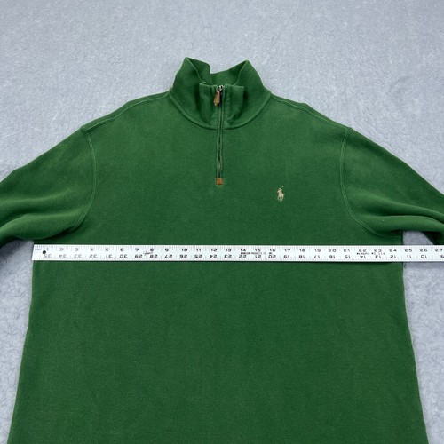 Polo Ralph Lauren 1/4 Zip Pullover Herren XL Grün Strick Langarm Ripppullover - Bild 6 von 11