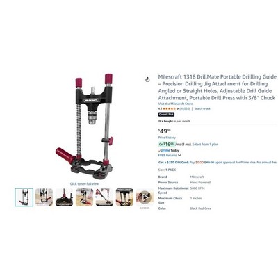 Milescraft DrillMate Portable Drill Guide - Drill Guide Attachment - MPN 1318