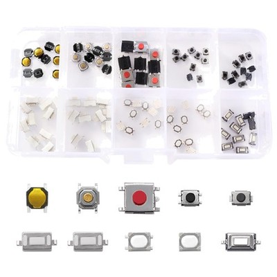 Micro Taktile Schalter 100 Stück Button Drucktasten für Auto, Fernbedienung, ...