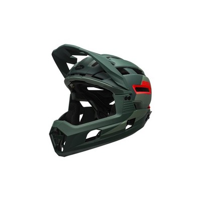 Bell Super Air R Spherical Fahrradhelm matte/gloss green/infrared L Dunkelgrün