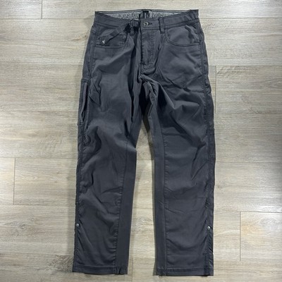 Prana Pants Men's Size 32x30 (32x29) Stretch Zion Roll Up Leg Hiking Dark Iron