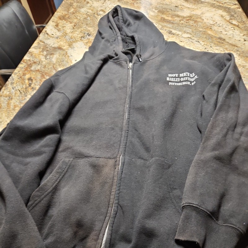 3xl harley davidson zipper down hoodie few stains not perfect 