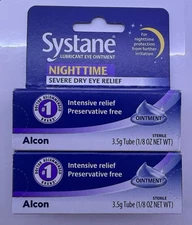 TWO - Systane Nighttime Lubricant Eye Ointment (2) 3.5g Tubes. Exp 12/2027