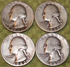 1942, 1942-D, 1943 & 1943-D Washington Quarters