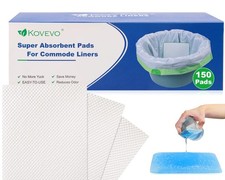150 Pcs Commode Absorbent Pads for Bedside Toilet Chair Bucket, Commode