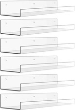 Upsimples 6 Pack Acrylic Shelves for Wall Storage, 15