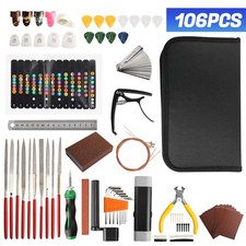 106Pcs Full Set Guitar Repair Maintenance Kit,Professional Care Tools with Plier