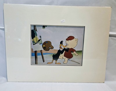 *RARE* Daffy Duck & Porkey Pig Animation Cell! w/COA! (16'' X 12'')