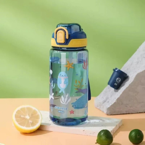 600ML Leakproof Water Bottles With Straw Sport Bottle Drinks Water Cup for Kids