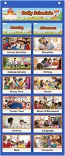 Daily Schedule Pocket Chart Kids Visual Schedule with 23 Cards 17"x38.5"
