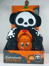 2009 NEW IN Box SKELANIMALS Pumpkin Light-up Lantern Trick Or Treat MARCY Plush