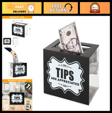 Acrylic Tip Collection Jar Donation Box - Money Storage Container, 6"x5"x4
