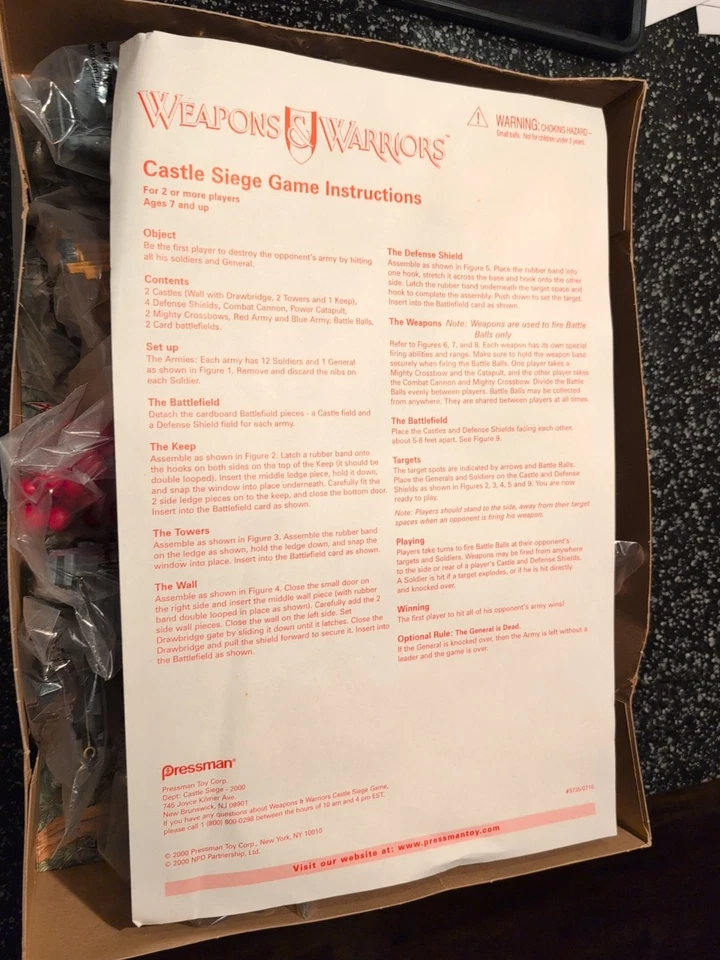 Weapons & Warriors Castle Siege Game 1995 Pressman Board Game Battle New Open Bo - Image 2 of 4