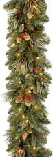 National Tree Company 9Ft Pre-Lit Carolina Pine Christmas Garland