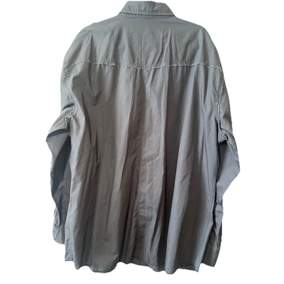 Blac Label Vintage Loyalty Forever Shirt Men's 4X Gray Snap Front Biker Y2K - Image 2 of 4