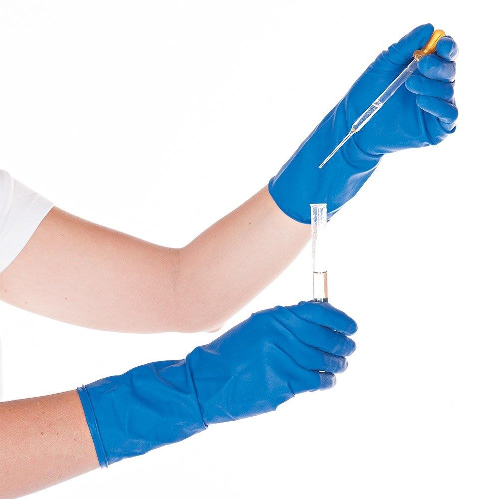 Gant de protection chimique bleu M HYGOSTAR High Risk