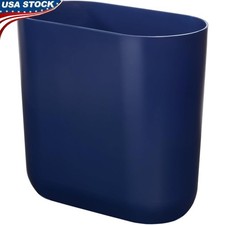 Slim Oval Trash Can Bathroom Office Open Top Lightweight Plastic Waste Bin New
