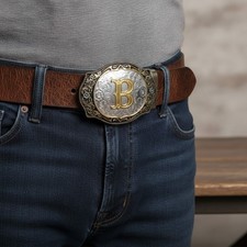 Quality Zinc Alloy Western Belt Buckle with Letter Print - Unique Gift Idea