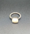 Vintage Sterling Silver & Faceted MOP Rope Band Size 8 Southwest Style
