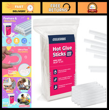 Bulk Mini Hot Glue Gun Sticks - 200 Pack, 4" x 0.27" - DIY Crafts, Home Repair, 0.13 per gallon