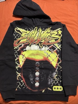 EVIL VICE Black Graphic Pullover Hoodie Men's Size M Long Sleeve