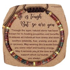 Inspirational Natural Stone Bracelet for Women - Get Well Soon Gift for Best Fri