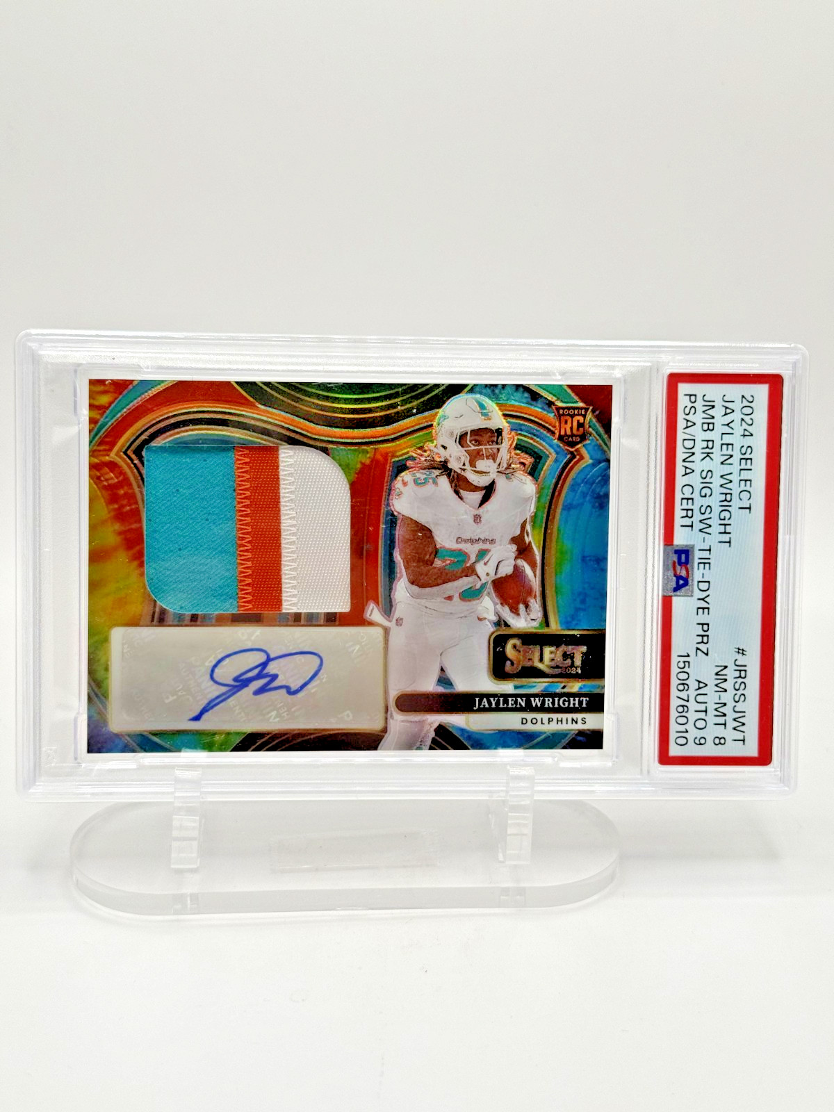 2024 Panini Select Rookie Signature  Jaylen Wright #JRSS-JWT Tie-Dye Prizm /25