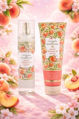 Vera Bradley Bath & Body Works  PEACH BLOSSOM & Nectar  Fine Mist & Body Cream 