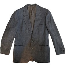 YVES SAINT LAURENT Gray Pure Wool Single Breasted Blazer Made in France 40R