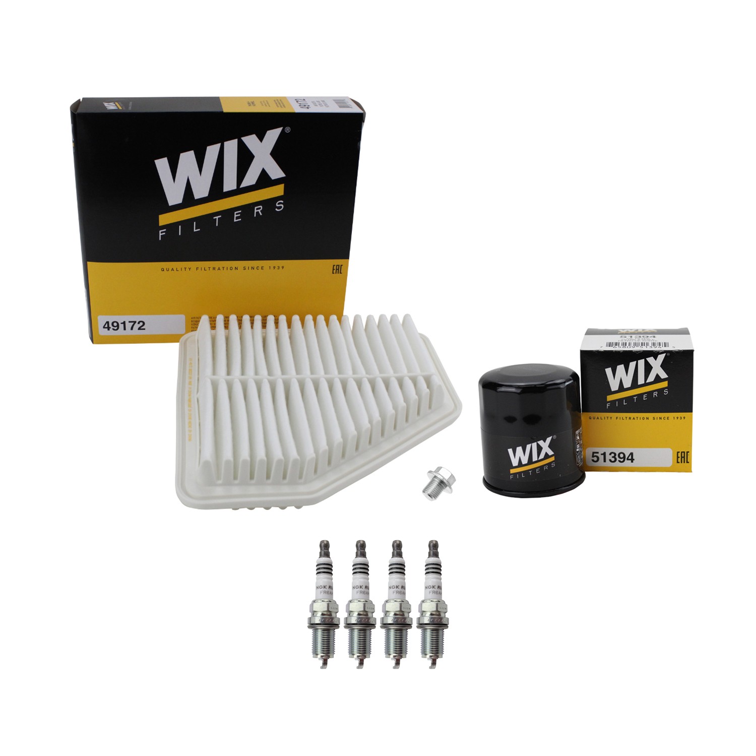 Wix Engine Air Oil Filter  NGK 4 Ruthenium HX Spark Plug Kit for Vibe xB 2.4 L4